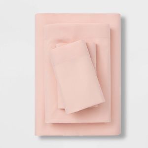 Twin/Twin XL, microfiber solid sheet set blush- Room Essentials